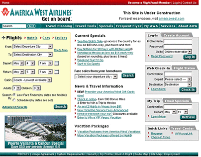2005: America West Website