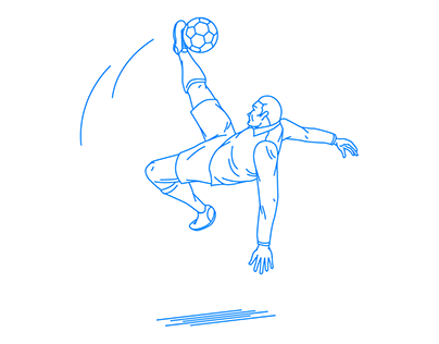 Football player who kicks overhead ball