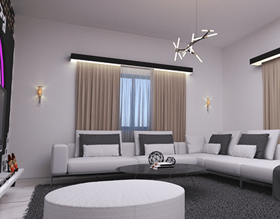 Bedroom & Kitchen & Living Different 3D Views
