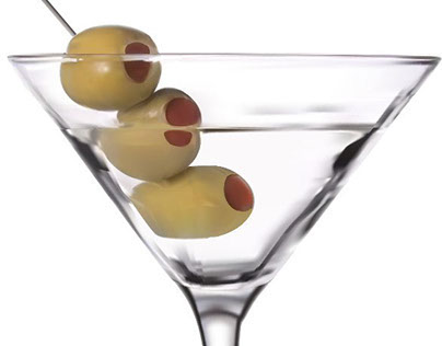 Glass of martini (vector)