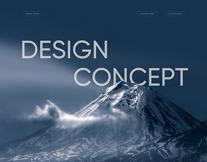 The design of the concept landing page about Kamchatka
