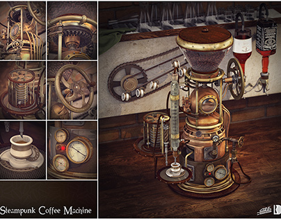 Steampunk coffee machine