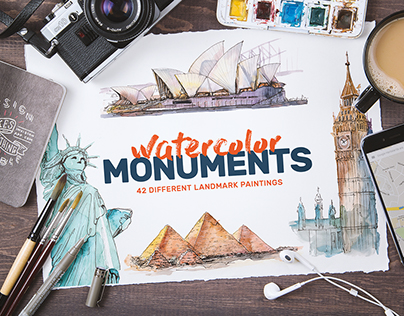 Watercolor Monument Paintings