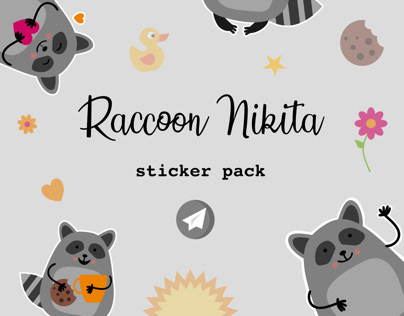 Stickers for Telegram Raccoon Nikita