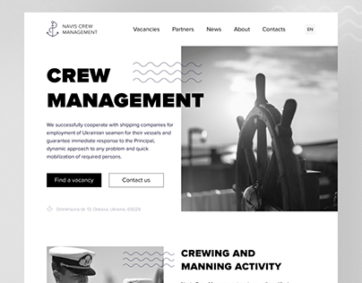 Crew agency website in minimorphism