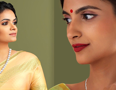 Pair Yellow Saree with Silver Jewellery | TrueSilver