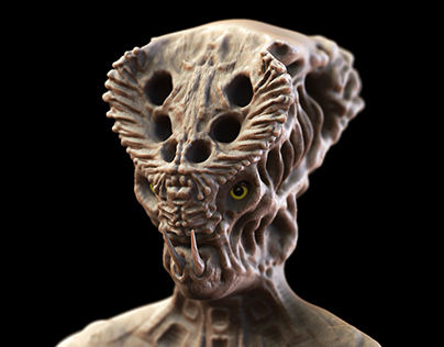 Alien Bust - Z-Brush and Photoshop