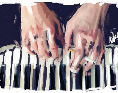 hand cigarette piano