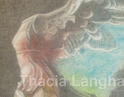 Winged Victory in Chalk/Charcoal