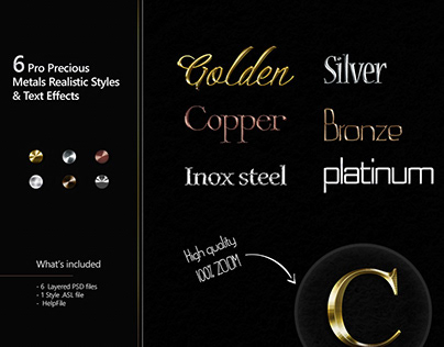 6 Pro Precious Metals Realistic Styles