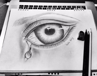 Eyes with tears