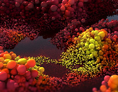 Particle worlds created with MODO