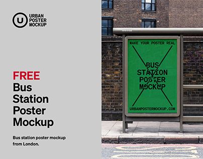 Free Bus Station Poster Mockup