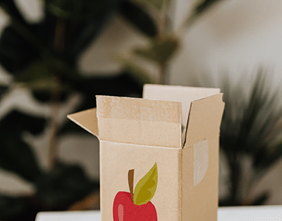 Empty Boxes with an Apple Clip Art