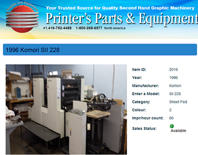 1996 Komori SII 228 by Printers Parts & Equipment