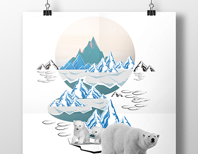 Tee and Tote Bag Design: Polar Bear in Melted Iceland