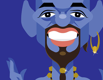 Will Smith The Genie Aladdin 2019 Vector Caricature