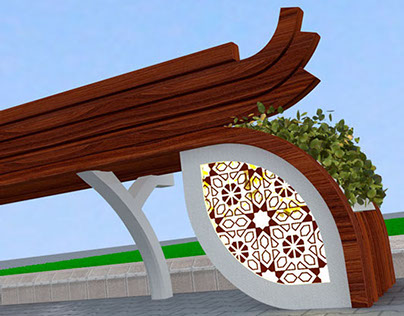 Sitting Bench in a Public Square