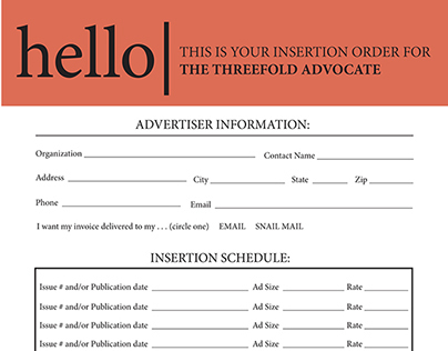 Media Kit for The Threefold Advocate
