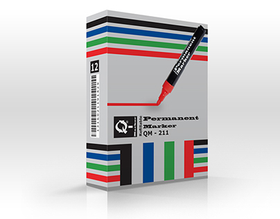 Marker pen box with die lines