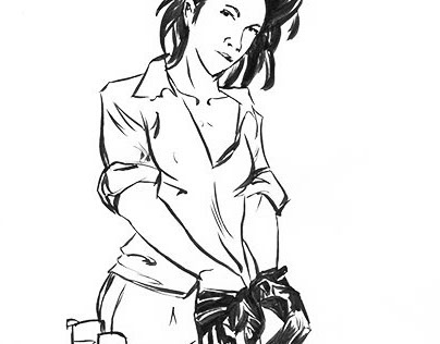 Ink Sketch: Work Gloves
