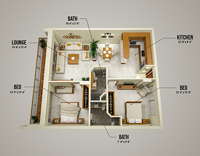 Zen Gardens luxury apartments Visualization