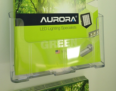 Aurora Lighting USA GREEN v1.0 catalog in showroom. POS
