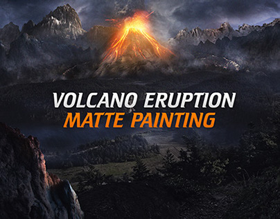 Volcano eruption - Matte Painting