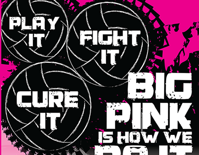 Big Pink Volleyball Poster