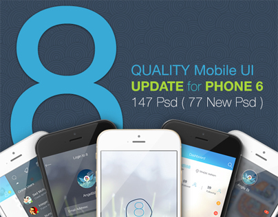 iOS 8 Quality - Mobile UI Kit - UPDATE for Iphone 6