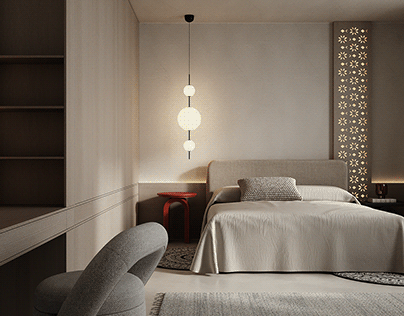 Cozy bedroom design with ethnic Ukrainian motifs