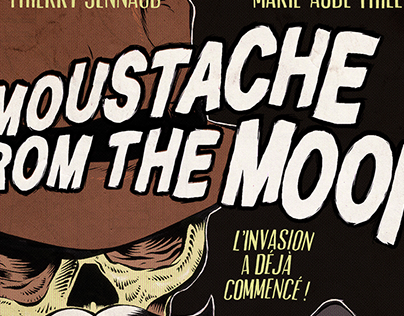 "MOUSTACHE FROM THE MOON" POSTER