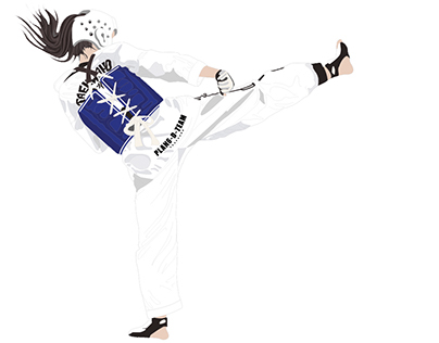 Taekwon-do Girl Illustration