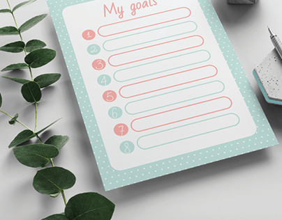 Planner for the goals for the year and for the month