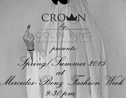 Website Home Page for CROWN by COLIN KING MBFW
