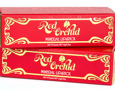 Red Orchid Lipstick Logo and Packaging