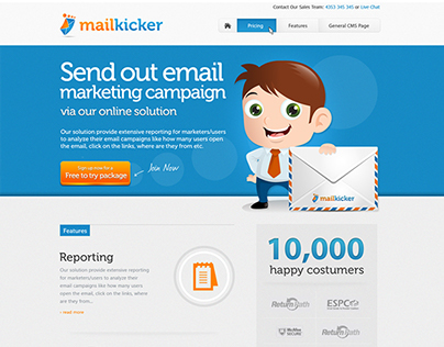 Website design for mailkicker