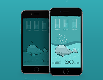 Water tracker mobile app concept