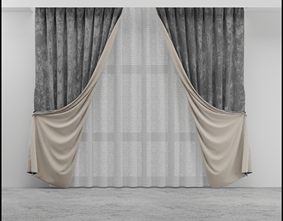 velvet grey curtain