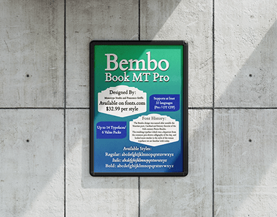 Bembo Book MT Pro Font Poster