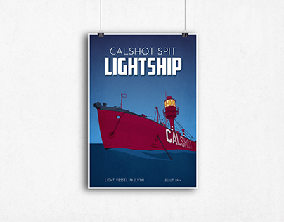 Calshot Spit Lightship poster design