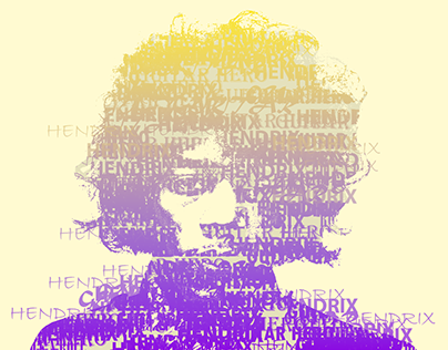 Retrato Tipográfico do Jimi Hendrix