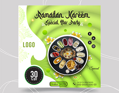 Modern social media post design Ramadan kareem