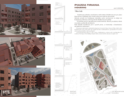 Piazza Tirana Housing in Milan / 5th semester project