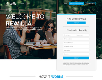 Rewilla, Landing Page UI for Australia based startup