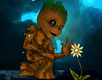 The Groot - Line art coloring