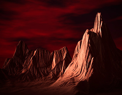 THE CRIMSON AFTERNOON MOUNTAIN