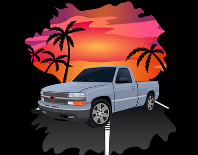 Chevy Truck cartoon design (vector)
