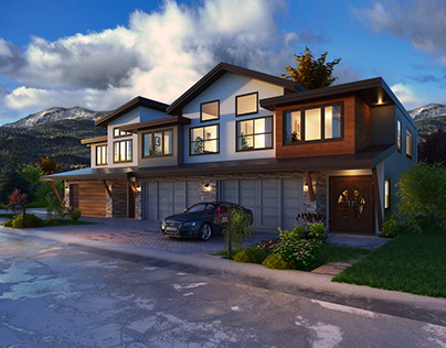 3 Plex Exterior Rendering for Snowmass County