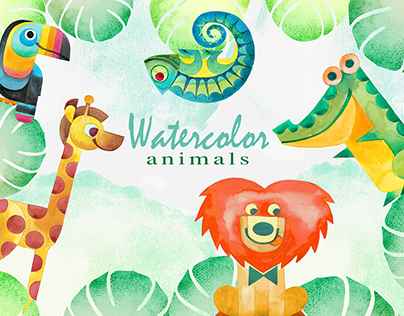 Watercolor animals
